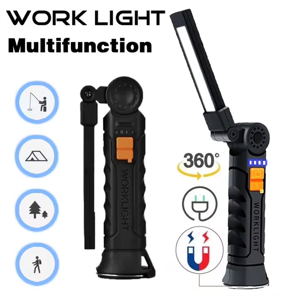 Outdoor Adventures - ไฟฉาย LED แบบพกพา COB ไฟฉายแบบชาร์จไฟได้ USB
