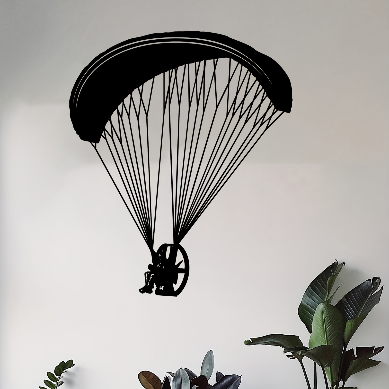 Outdoor Adventure Brand - งานศิลปะติดผนังโลหะรูปนักกระโดดร่ม ภาพวาดตกแต่งผนังสีสันสดใส ของขวัญสำหรับผู้รักการผจญภัย ตกแต่งภายนอกบ้าน รูปปั้นฤดูร้อน