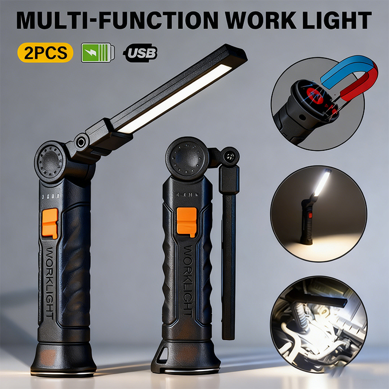 Outdoor Adventures - ไฟฉาย LED แบบพกพา COB ชาร์จไฟผ่าน USB