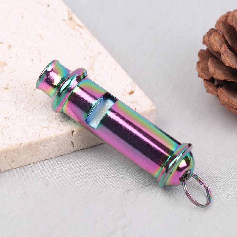 Emergency Whistle Pea - จี้นกหวีดเอาชีวิตรอดกลางแจ้ง สีสันสดใส เสียงแหลม ไม่ใช่นกหวีดพี ทำจากสแตนเลส สำหรับกรรมการ