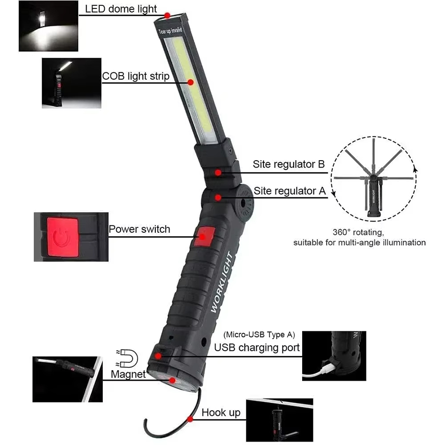 ไฟฉาย LED แบบพกพาพร้อมตะขอแม่เ - Outdoor Adventures บทวิจารณ์และราคา
