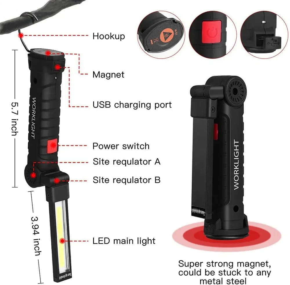 แบบพกพา COB ไฟฉาย LED USB ชาร์ - Outdoor Adventures บทวิจารณ์และราคา