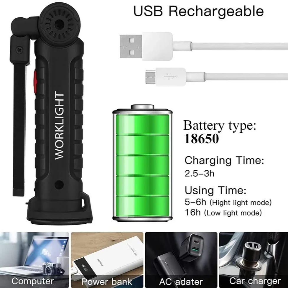 แบบพกพา COB ไฟฉาย LED USB ชาร์ - Outdoor Adventures บทวิจารณ์และราคา