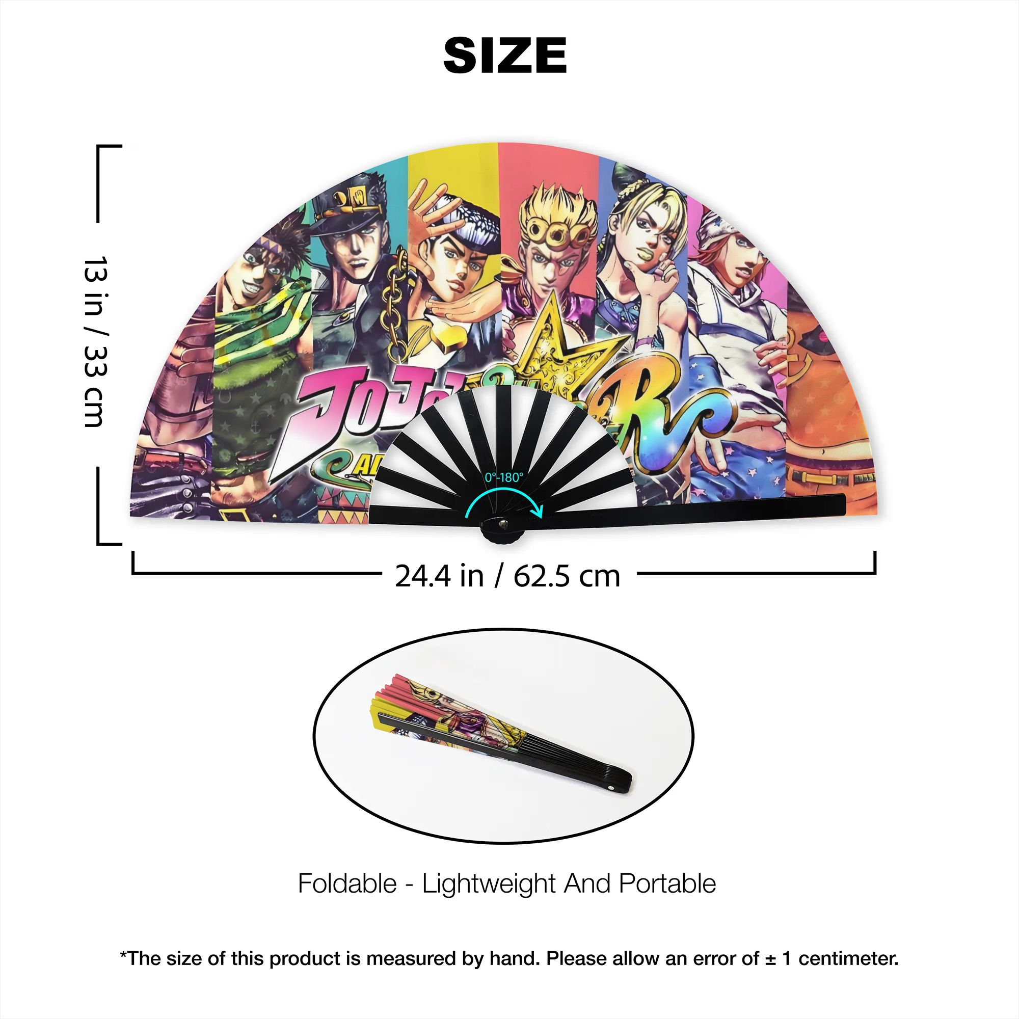 พัดพกพาลายการ์ตูนญี่ปุ่น JoJo' - Outdoor Adventure Japan บทวิจารณ์และราคา