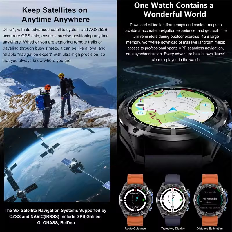 นาฬิกาสมาร์ทวอทช์ผู้ชาย New Ad - Outdoor Adventure Hours บทวิจารณ์และราคา