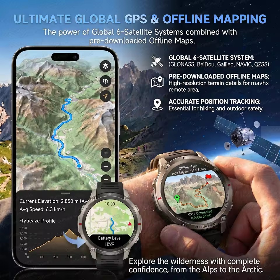 ใหม่ GPS ในตัวนาฬิกาสมาร์ทผู้ช - Outdoor Adventure Hours บทวิจารณ์และราคา